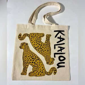 Kalalou Leopard Print Canvas Tote Bag